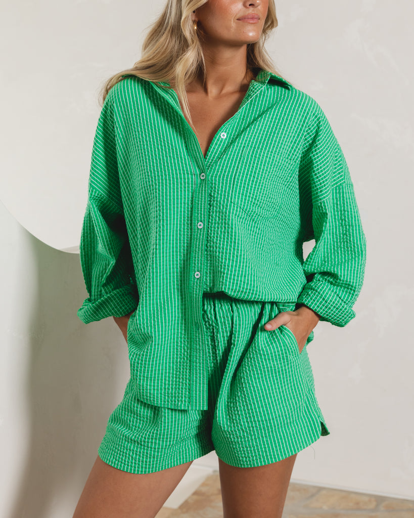 Maui Shorts - Emerald Stripe