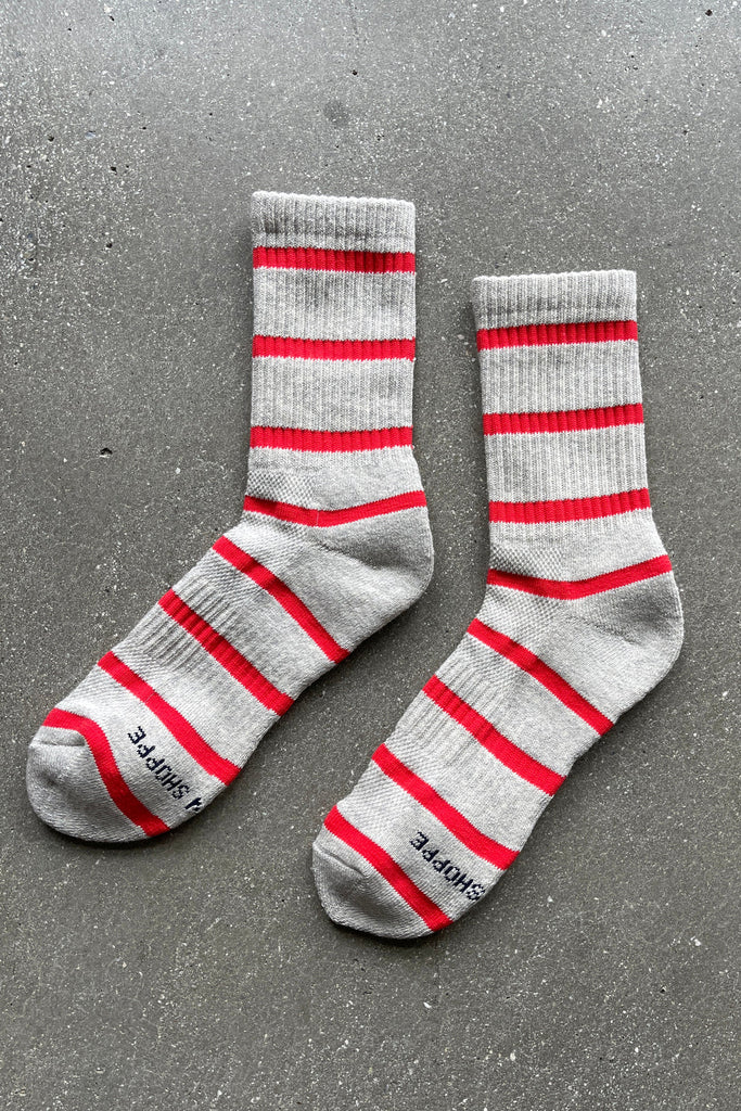 Boyfriend Striped Socks - Red Stripe