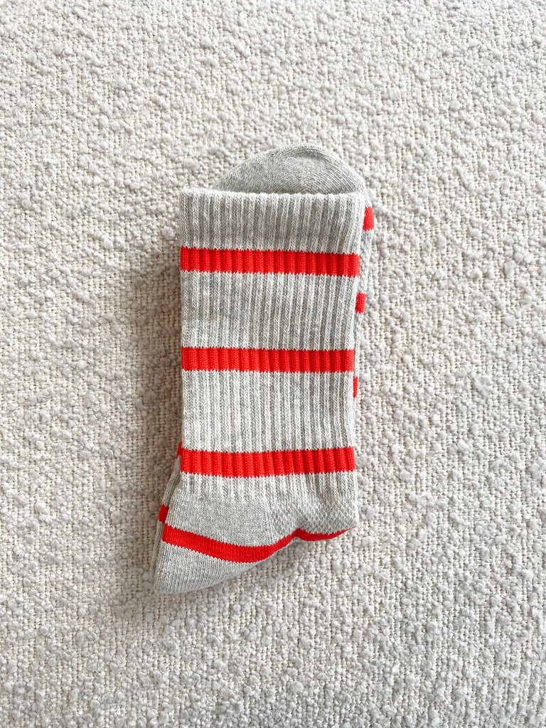 Boyfriend Striped Socks - Red Stripe
