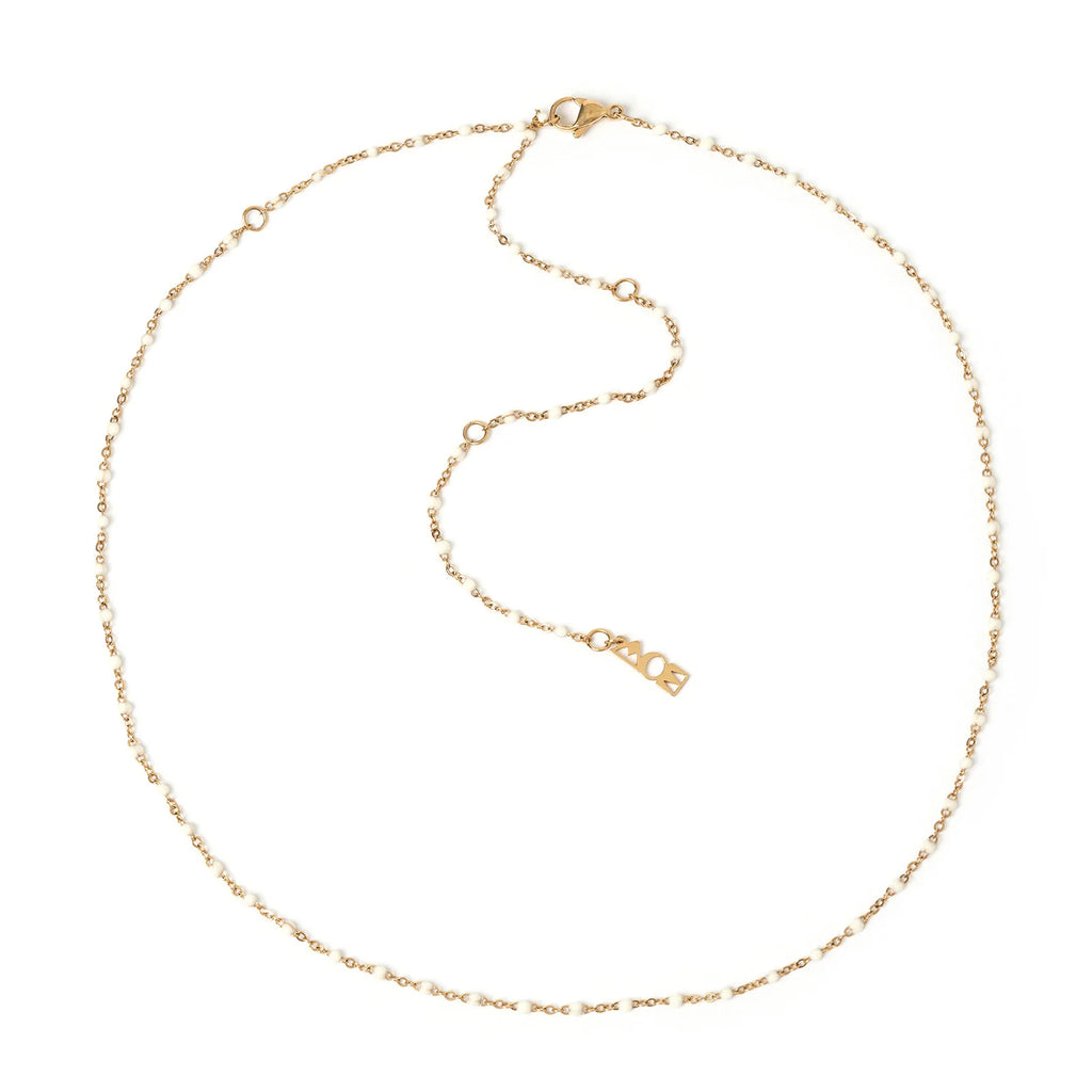 Peggy Gold And Enamel Necklace - Vanilla