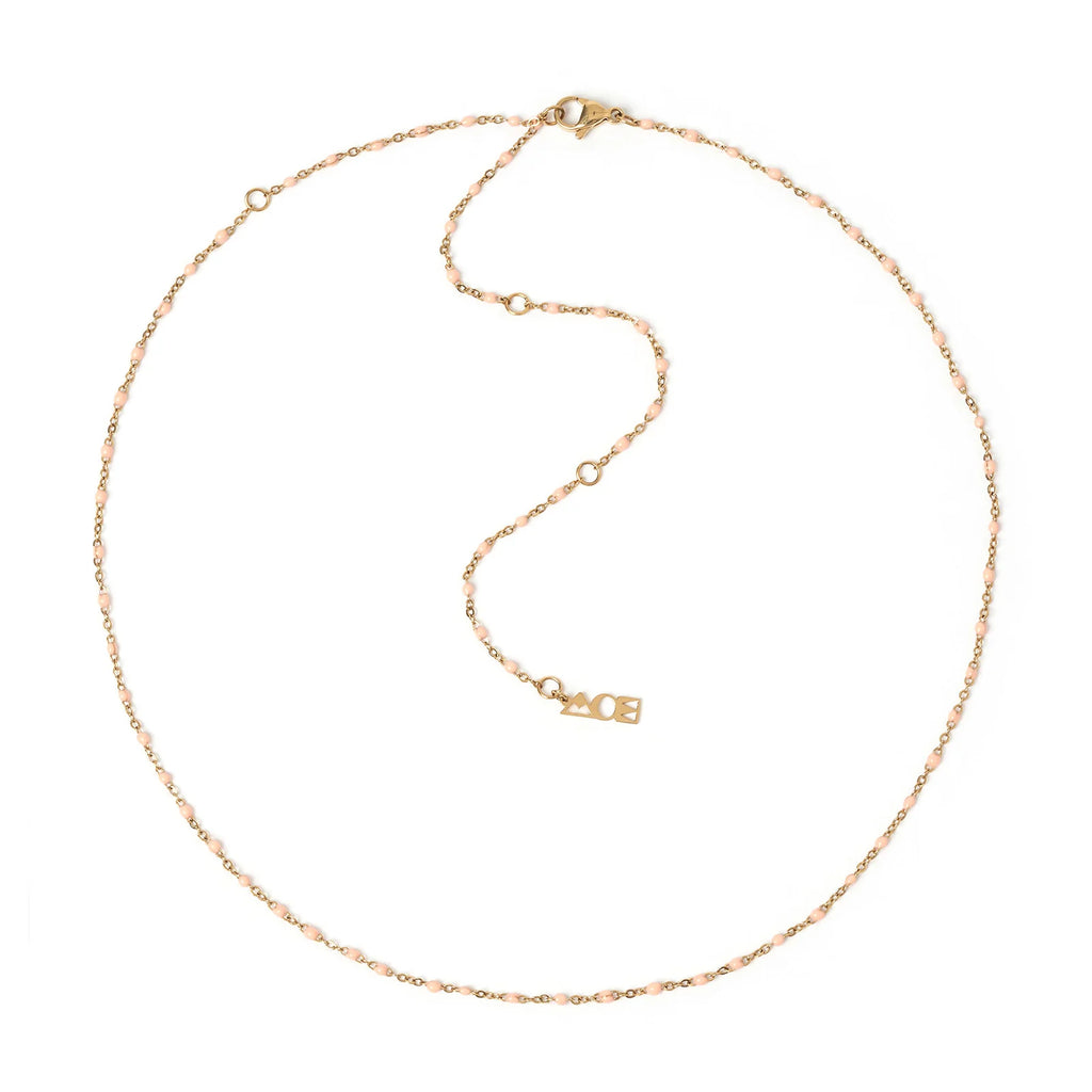 Peggy Gold And Enamel Necklace - Peach