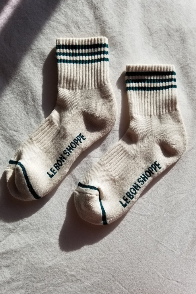 Girlfriend Socks - Egret Stripe